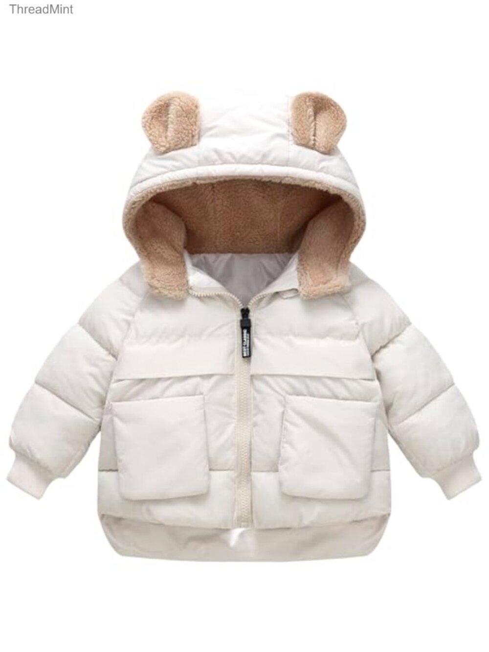 Kids Winter Puffer Jacket Hooded Fleece Lined 100% Polyester Toddler Coat with